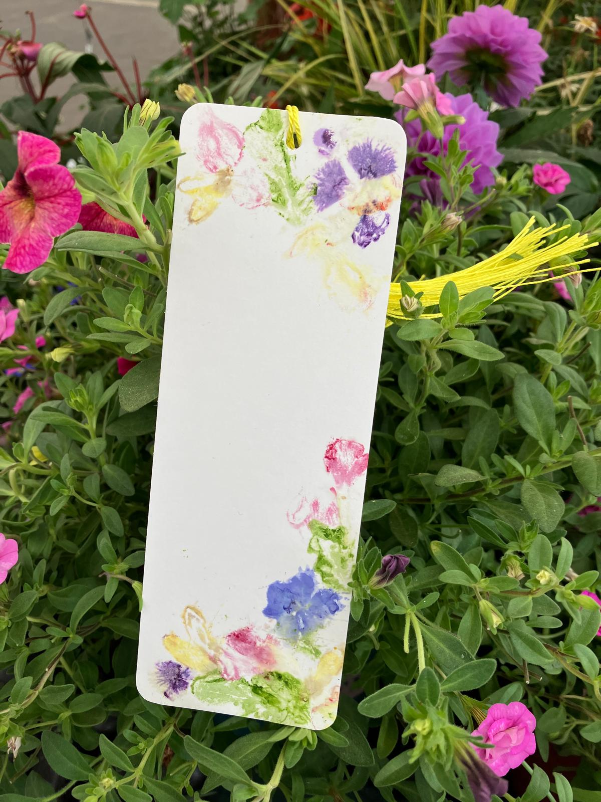 植物拓印花朵書簽環保手工班