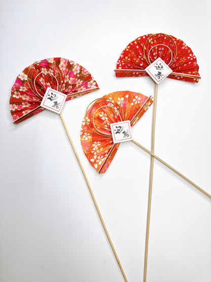日式紙扇迎春插花裝飾