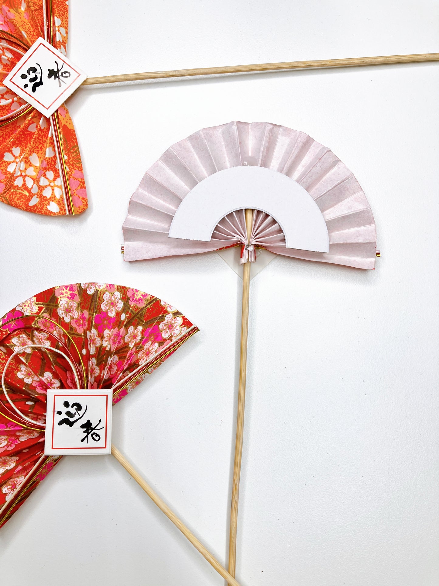 日式紙扇迎春插花裝飾