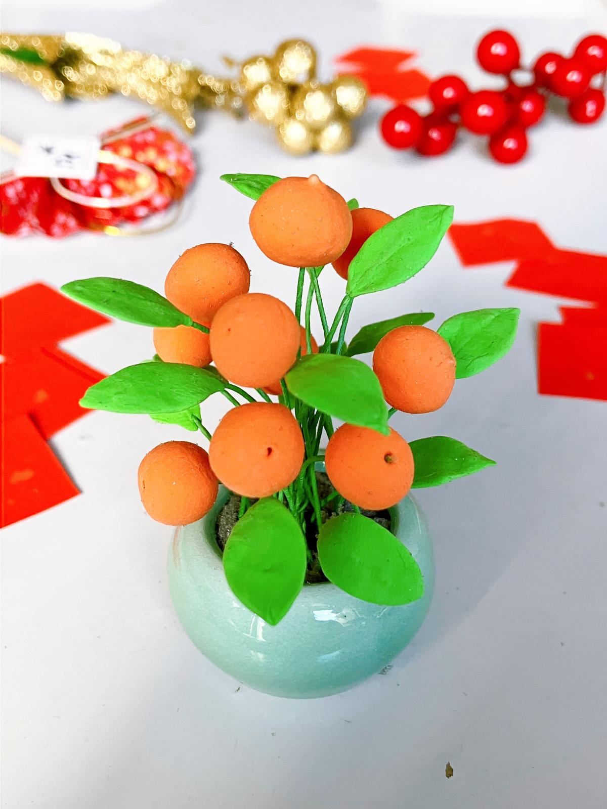 新年手工:新春迷你盆桔黏土手工工作坊