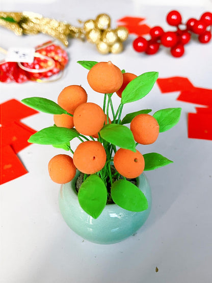 新年手工:新春迷你盆桔黏土手工工作坊